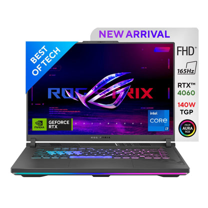 ASUS [Smartchoice ROG Strix G16, 16"(40.64cm) FHD+ 165Hz, 13th Gen Core i7-13650HX,Gaming Laptop(16GB RAM/1TB SSD/NVIDIA GeForce RTX 4060 /Windows 11/Office 21/Eclipse Gray/2.50 Kg), G614JV-N3474WS