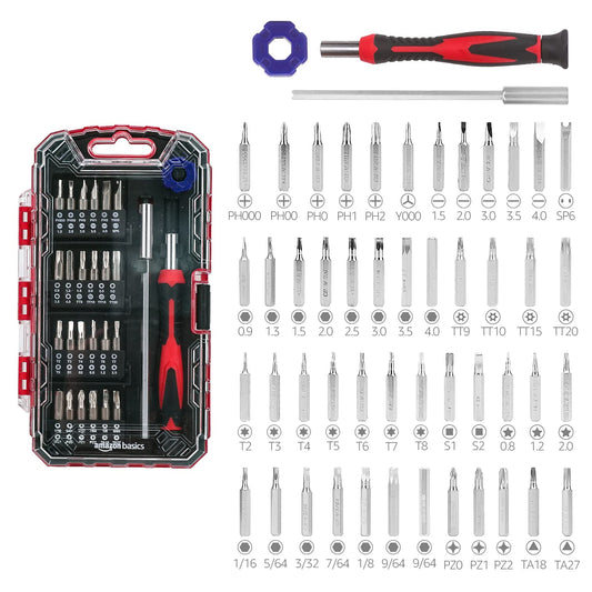 AmazonBasics 51-Piece Precision Screwdriver Bit Set, 17.1 x 9.7 x 2.8 cm