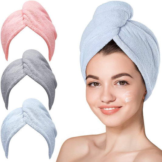 Sellsfly Set of 2 Hair Towel absorebent Hair-Drying Bathrobe Microfiber 500 gsm Bath Towel Hair Dry Cap Salon Towel (Multicolor) (pack of 2)