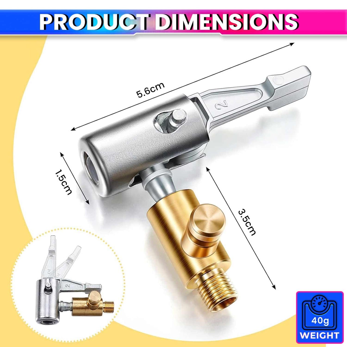 amiciTools Universal Air Pump Nozzle for Inflator, Clip Valve for Inflation and Deflation| No Leakage Replacement Hose Adapter