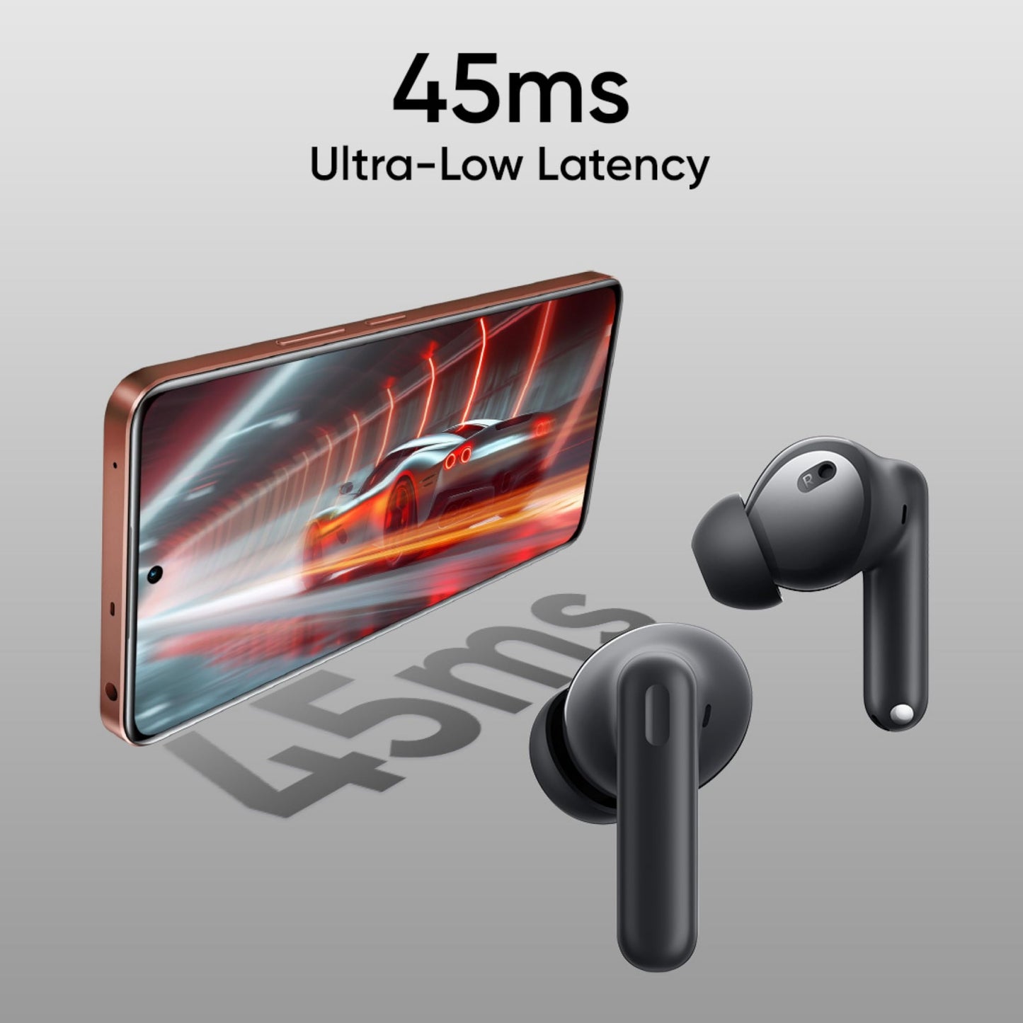 realme Buds T310 Truly Wireless in-Ear Earbuds with 46dB Hybrid ANC, 360° Spatial Audio, 12.4mm Dynamic Bass Driver, Upto 40Hrs Battery and Fast Charging (Vibrant Black)