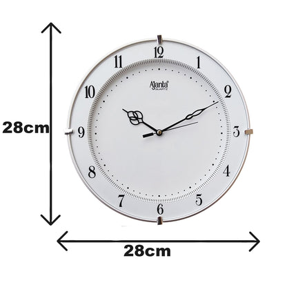 Ajanta Plastic Abstract Wall Clock (28 Cm X 28 Cm X 3.5 Cm, White) - Analog