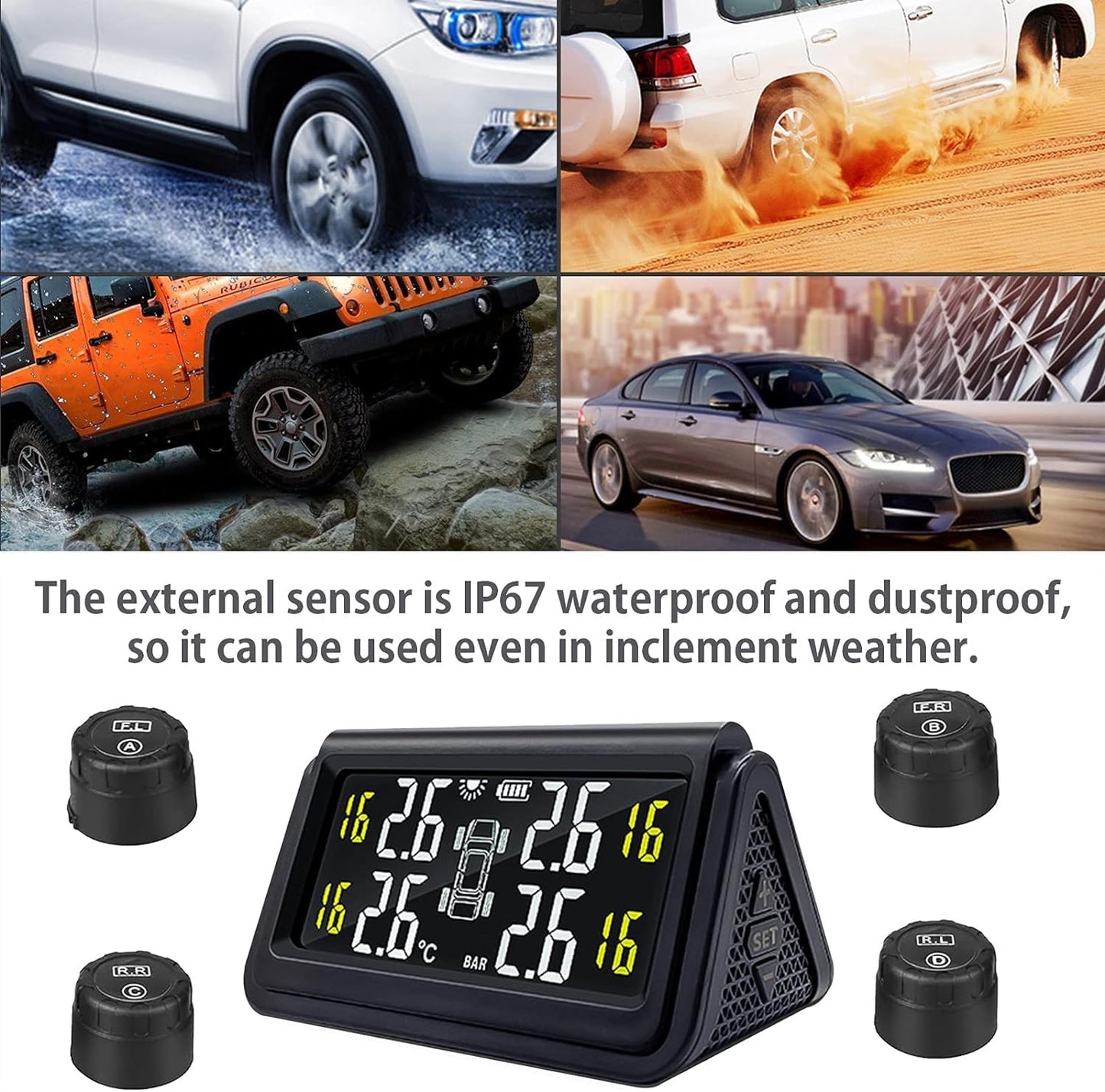 Skyshop® Solar A280 TPMS (Car Tire Pressure Monitoring System) (External SENSORS)