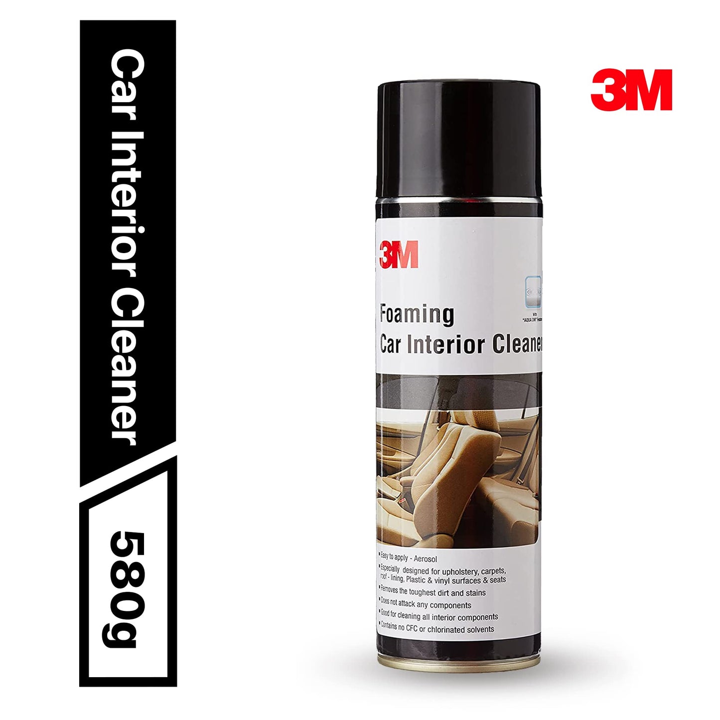 3M Foaming Car Interior Cleaner (580 g) | Upholstery and Leather Cleaner | Removes Tough Stains and Dirt Inside Your Car