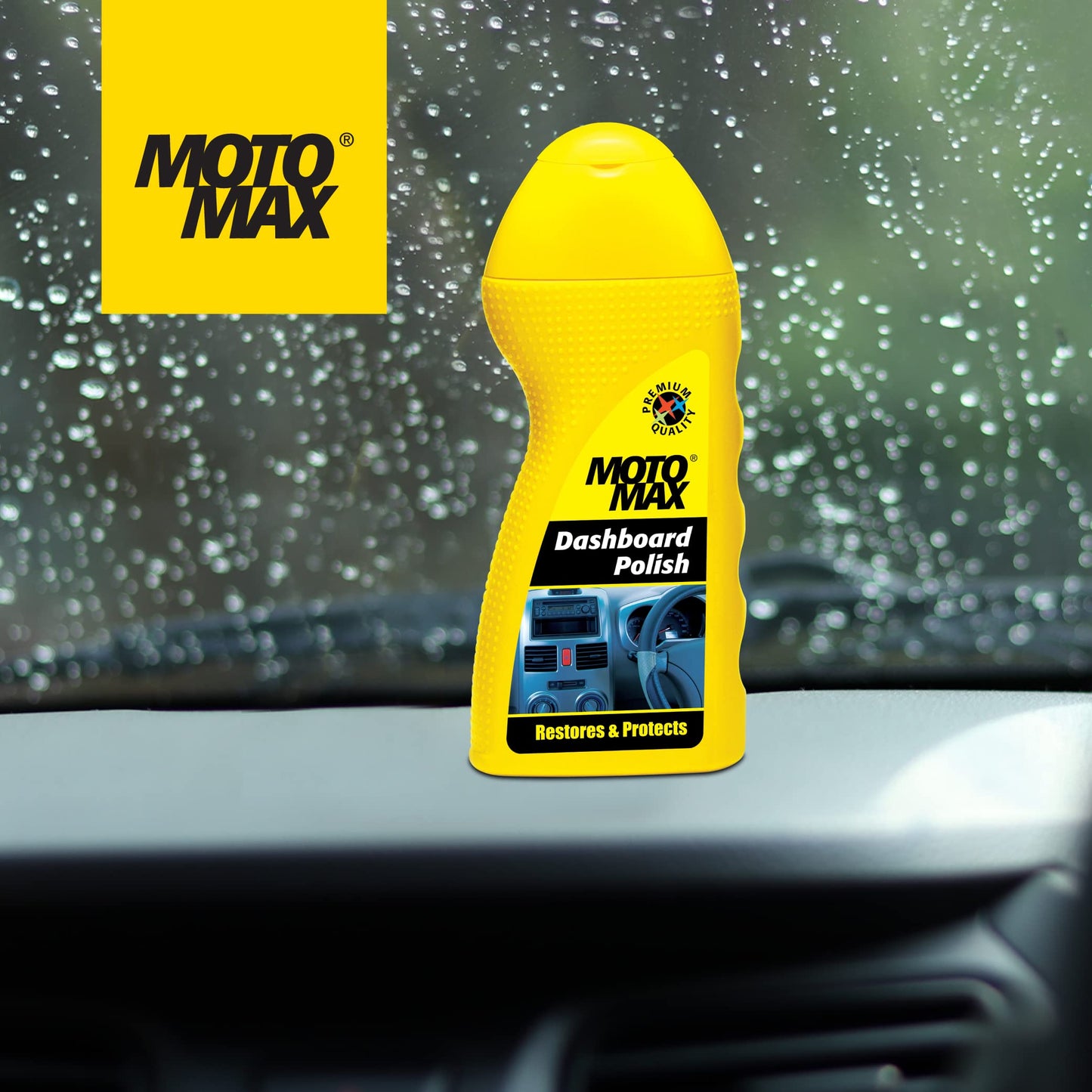 Motomax Dashboard Polish,100ml. Restore, shine dull dashboards. Protect from UV rays, cracking, fading & sun heat. Safe on tyre, rubber, plastic, vinyl parts