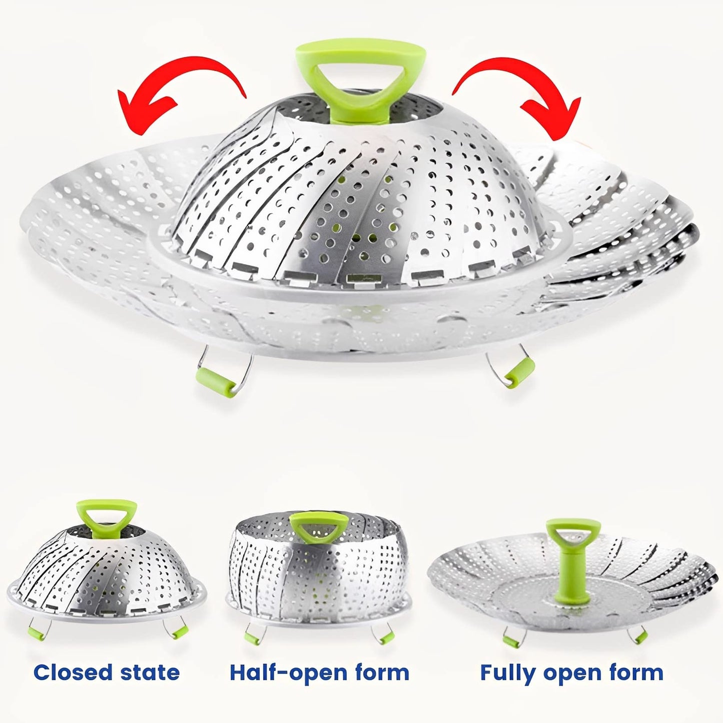 SYGA Medium Stainless Steel Steamer Basket for Vegetable/Insert for Pots, Pans steam boiling (6.5"-10")