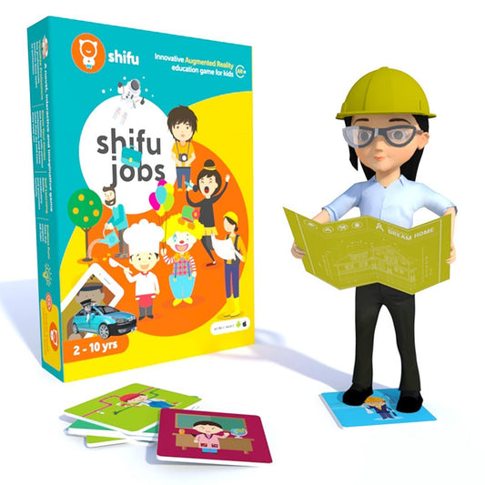 PlayShifu 60 Profession Flashcards for Kids - 4D Educational iOS and Android Jobs Augmented Reality Based Fun Learning, Interactive Game (2-10 Years, Blue)