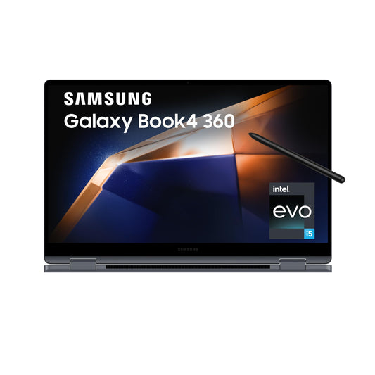 Samsung Galaxy Book4 360 (Gray, 16GB RAM, 512GB SSD)| 15.6" Super AMOLED TouchScreen| Intel Core 5 120U Processor| 2 in 1 Laptop| Windows 11 Home| MS Office 2021| Fingerprint Reader| S-Pen Included