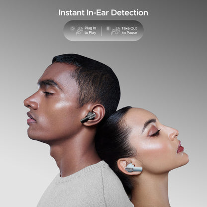 boAt Newly Launched Nirvana Ivy Truly Wireless In Ear Earbuds w/ 50dB Hybrid Active Noise Cancellation, 360º Spatial Audio, Dynamic Head Tracking,Hearables App Support & 50hrs Playback(Gunmetal Black)