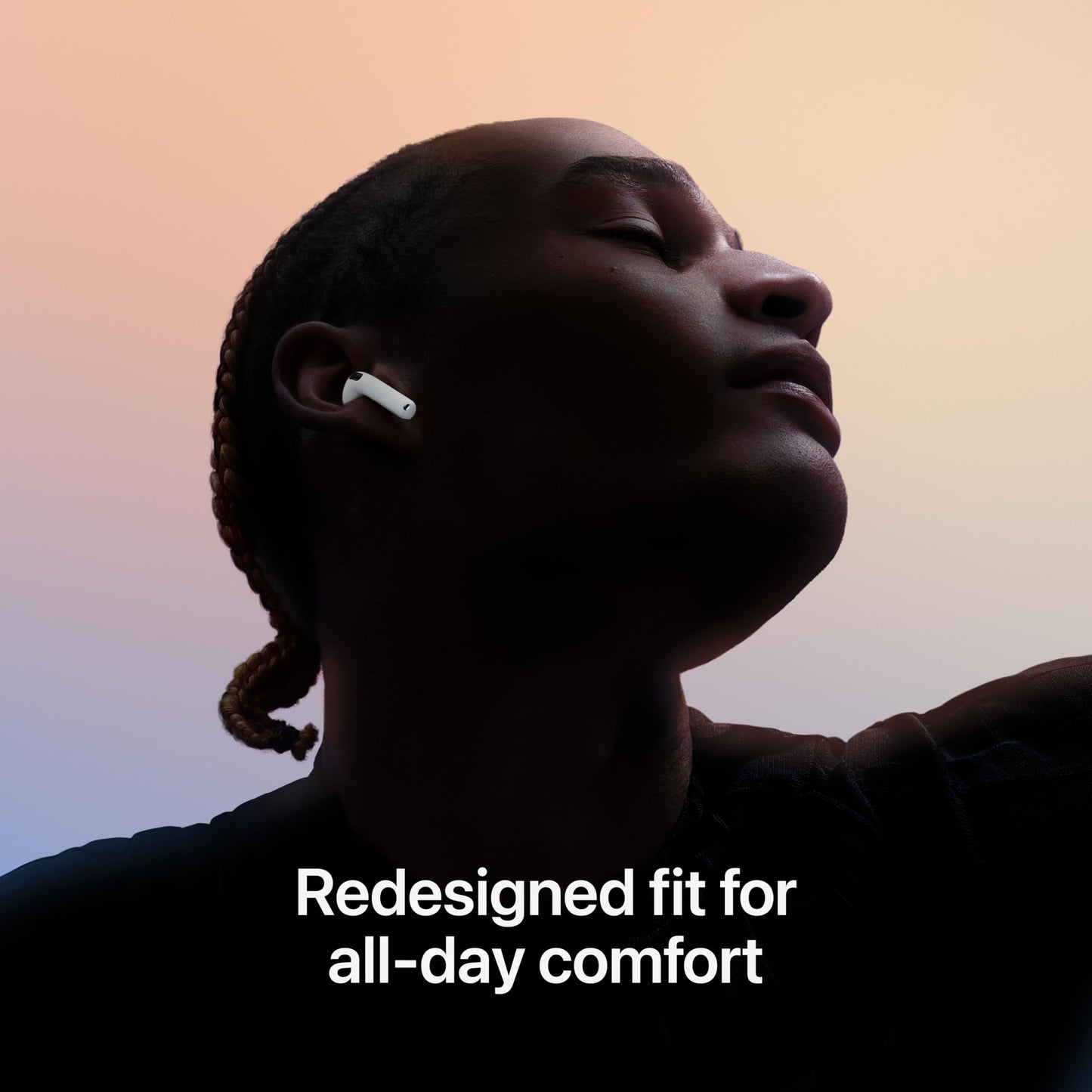 Apple AirPods 4 Wireless Earbuds, Bluetooth Headphones, Personalised Spatial Audio, Sweat and Water Resistant, USB-C Charging Case, H2 Chip, Up to 30 Hours of Battery Life, Effortless Setup for iPhone