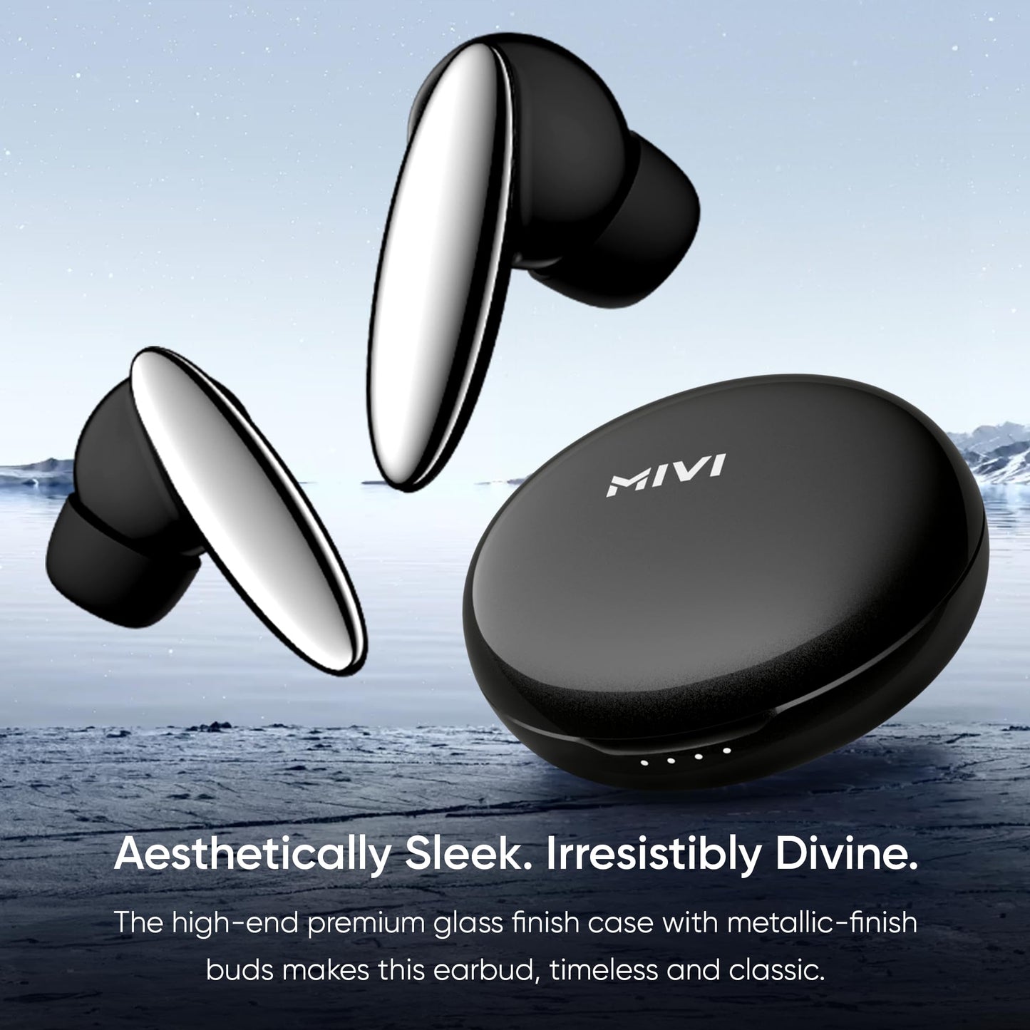 Mivi DuoPods A750 True Wireless Earbuds, 55+ Hrs Playtime, Multi Device Connectivity, AI-ENC for Call Clarity, Type C Fast Charging, Metallic Finish, IPX 4.0, Made in India