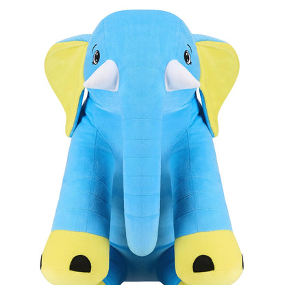 Amazon Brand - Jam & Honey Elephant Plush Hugging Pillow | Soft Toy for Kids | Non-Toxic & Safe | BIS-Approved (Blue)