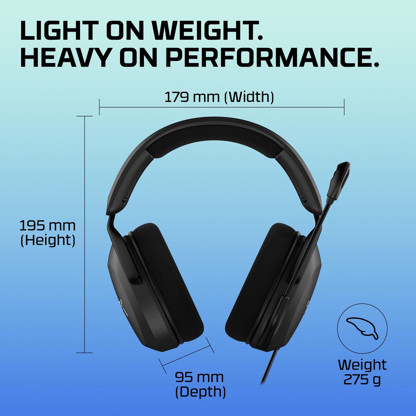 HyperX Cloud Stinger 2 Core Essential PC Gaming Wired Headset, Lightweight Over-Ear Headset with mic, Swivel-to-Mute Function, 40mm Drivers (683L9AA, Black)