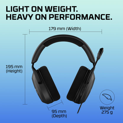 HyperX Cloud Stinger 2 Core Essential PC Gaming Wired Headset, Lightweight Over-Ear Headset with mic, Swivel-to-Mute Function, 40mm Drivers (683L9AA, Black)