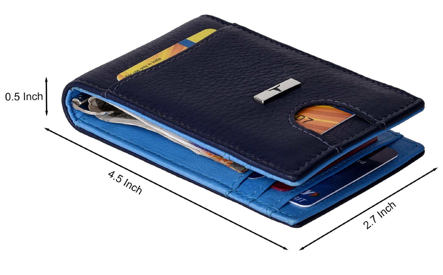 URBAN FOREST Eddy Blueberry/Blue Leather Wallet for Men