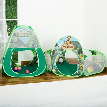 Amazon Brand - Jam & Honey Jungle Animal 3 in 1 Combo Tunnel for Kids (Multi Colour)