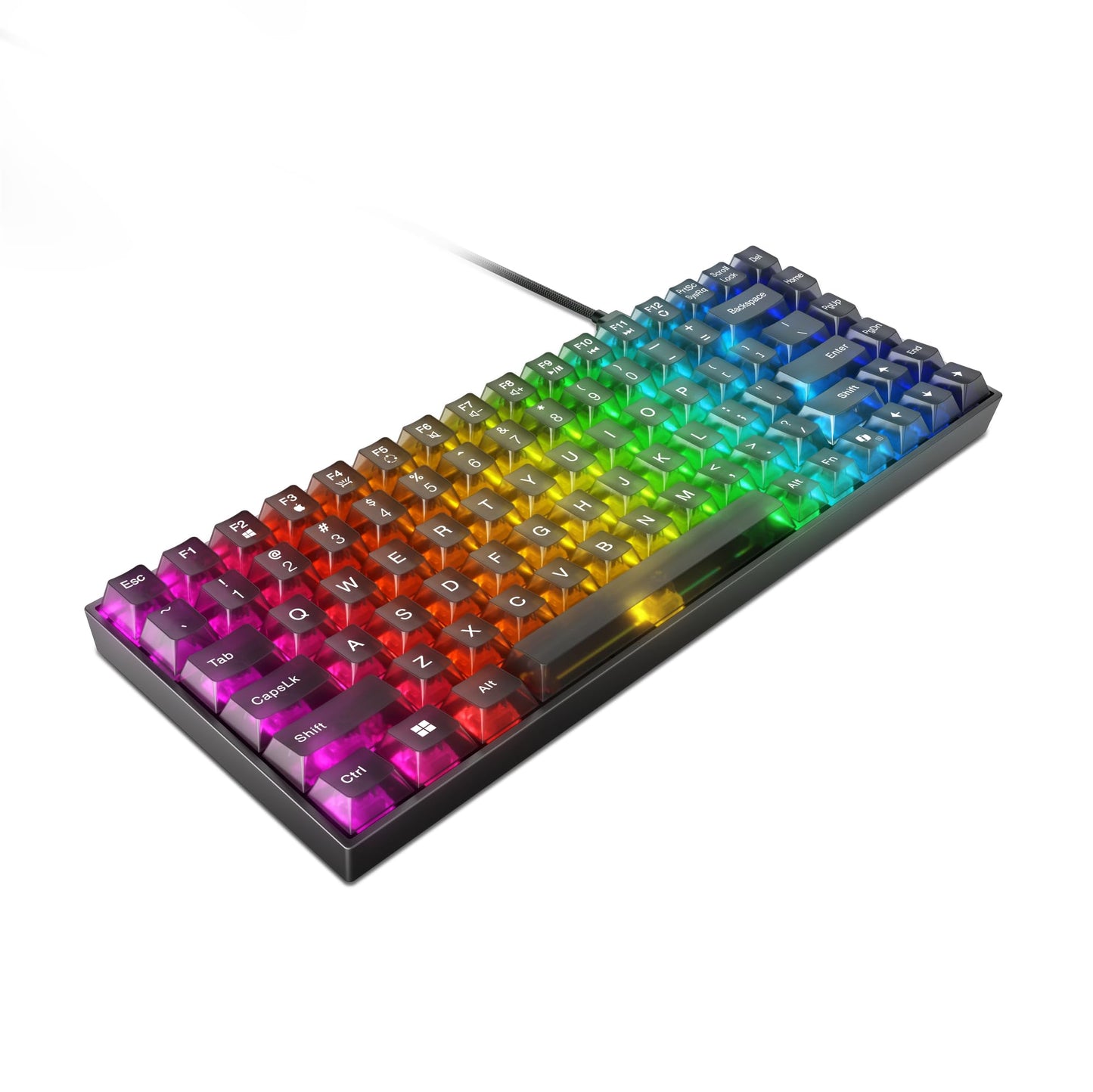 Lenovo Legion K510 Mini Pro Gaming Keyboard, 16.8 Million Colors RGB Per Key, Programmable |100% Anti Ghosting Mechanical switches |Customizable| USB 2.0 Interface |3 Yr Warranty | Black + Traslusent