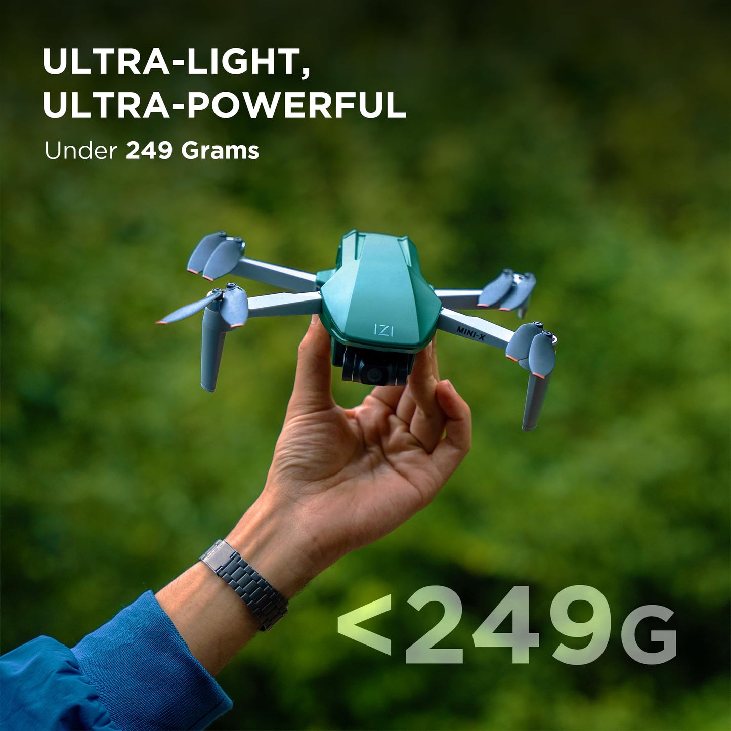 IZI Mini X Nano Fly More Combo 4K Drone with camera UHD 20MP CMOS, 4KM Live Video, 93-min Flight Time, GPS, 3-Axis Gimbal, 10+ Flight Modes, 3 x Smart Battery, Fast Tri-Charger, 249g