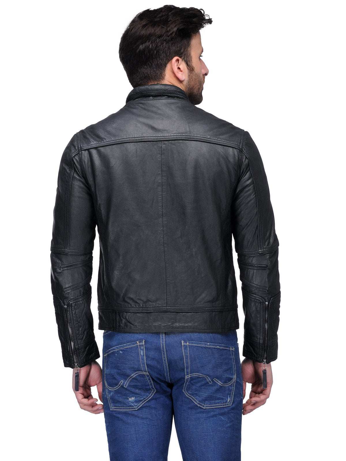 Teakwood Genuine Leather Solid Biker Jacket