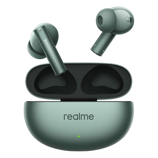 realme Buds Air 6 TWS in Ear Earbuds with 12.4 Mm Deep Bass Driver, 40 Hours Play Time, Fast Charge,50 Db ANC,Lhdc 5.0, 55 Ms Low Latency, Ip55 Dust & Water Resistant, Bluetooth V5.3 (Forrest Green)