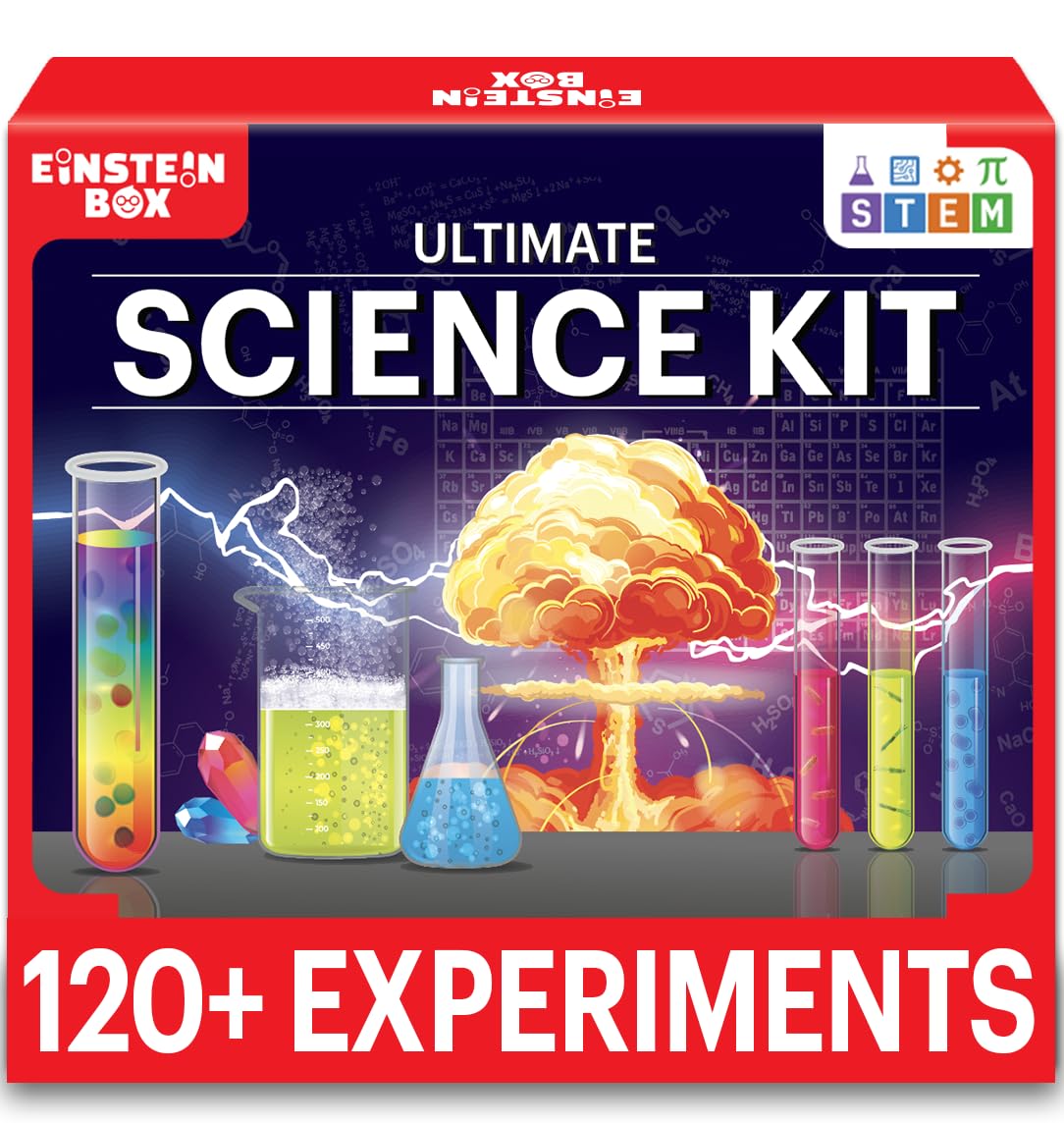 Einstein Box Ultimate Science Kit for Boys and Girls Ages 6-8-12-14| Birthday Gifts Ideas for Kids| STEM Learning Toys for 6,7,8,9,10,11,12,13,14 Year Olds| Science Project Kit |