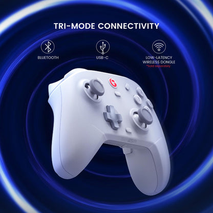 GameSir T4 Wireless Controller for Cyclone Switch/Lite/OLED Hall Effect Joystick & Trigger 6-Axis Gyro for Android, IOS, Steam Deck, Windows PC, Steam Gamepad Back Button, Fire Macro Function (White)