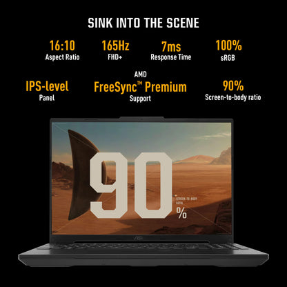 ASUS TUF Gaming A16 Advantage Edition (2023) 90WHr Battery, AMD Ryzen 9 7940HS, 16" FHD+ 165Hz, 8GB Radeon RX 7600S, Gaming Laptop (16GB/1TB SSD/Win 11/Office 2021/Black/2.20 Kg), FA617XS-N3025WS