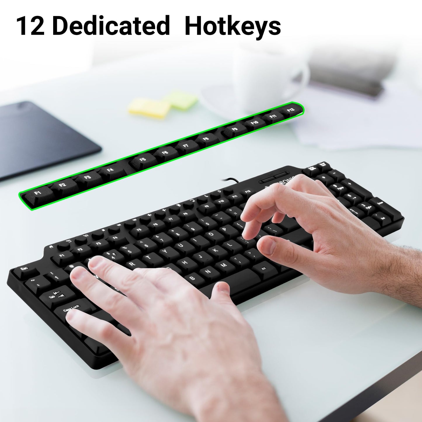 Zebronics ZEB-KM2100 Multimedia USB Keyboard Comes with 114 Keys Including 12 Dedicated Multimedia Keys & with Rupee Key