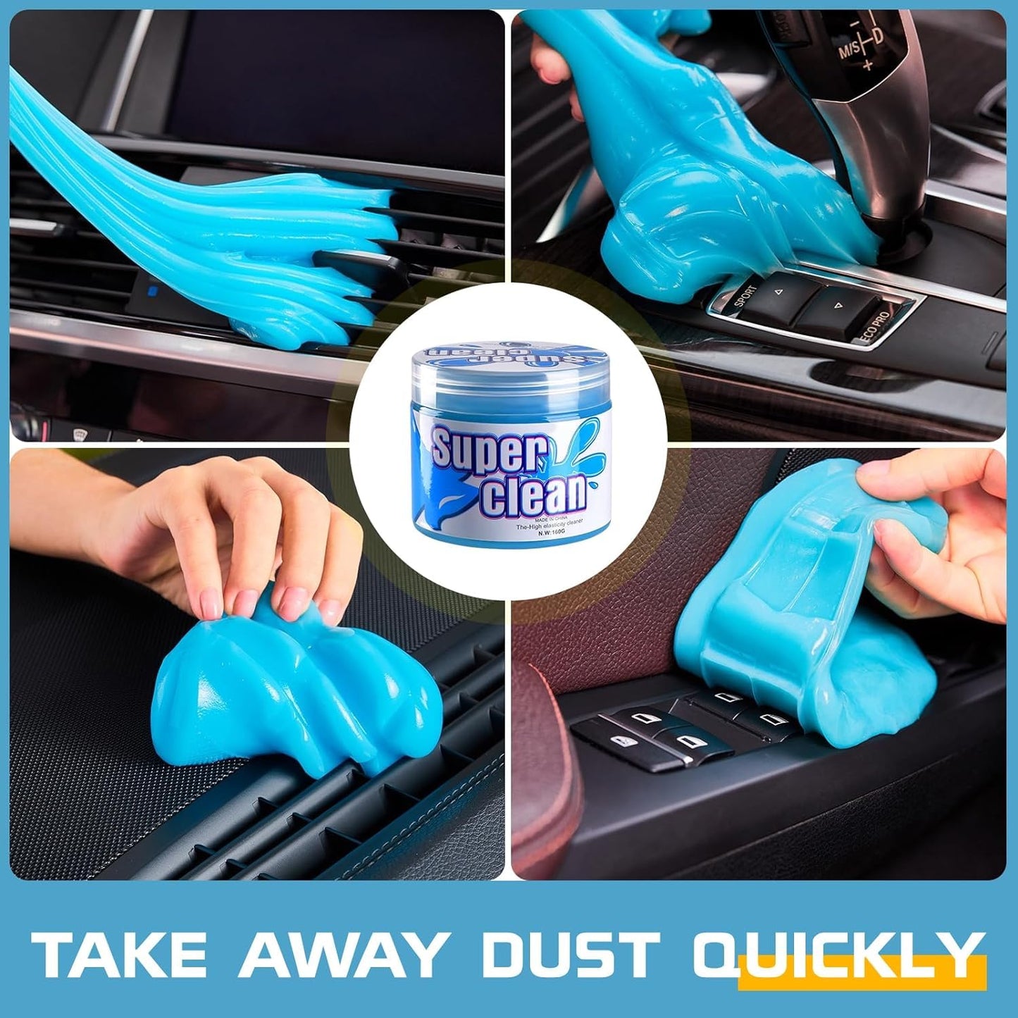 ROKTRY Cleaning Gel for Car Cleaning Putty Auto Detailing Gel Car Interior Cleaner Universal Dust Removal Gel Vent Cleaner Keyboard Cleaner for Laptop 1pcs