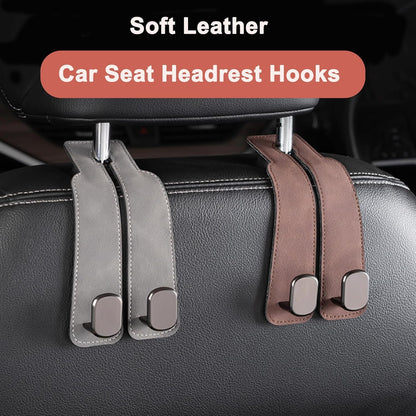 Material used in Xfopz Car Seat Hooks - Soft Leather