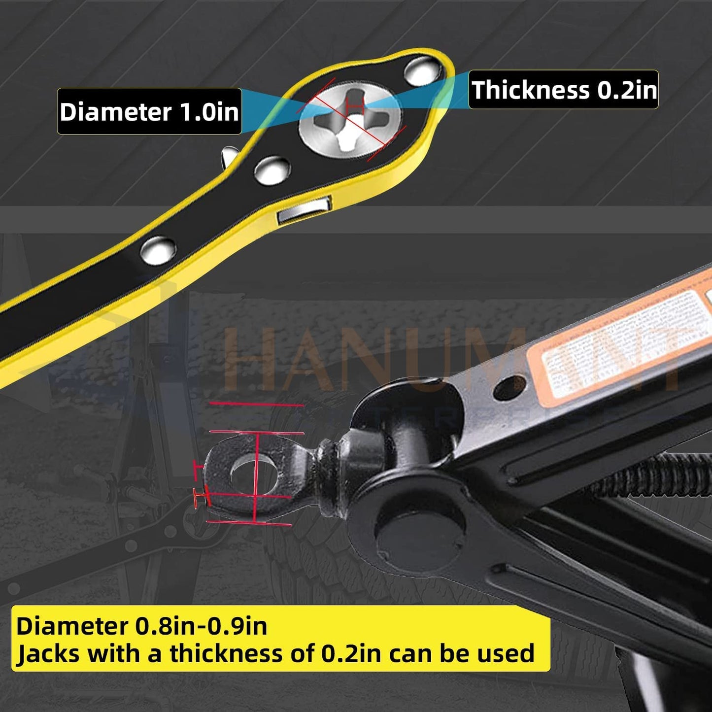 H HANUMANT ENTERPRISE Original Universal Car Jack Ratchet Wrench|360 Forward and Reverse knob Labor-Saving Design|Scissor Jack Lift Speed Handle Tool|Jack Lug Handle Tool|Tire Wheel Jack Wrench