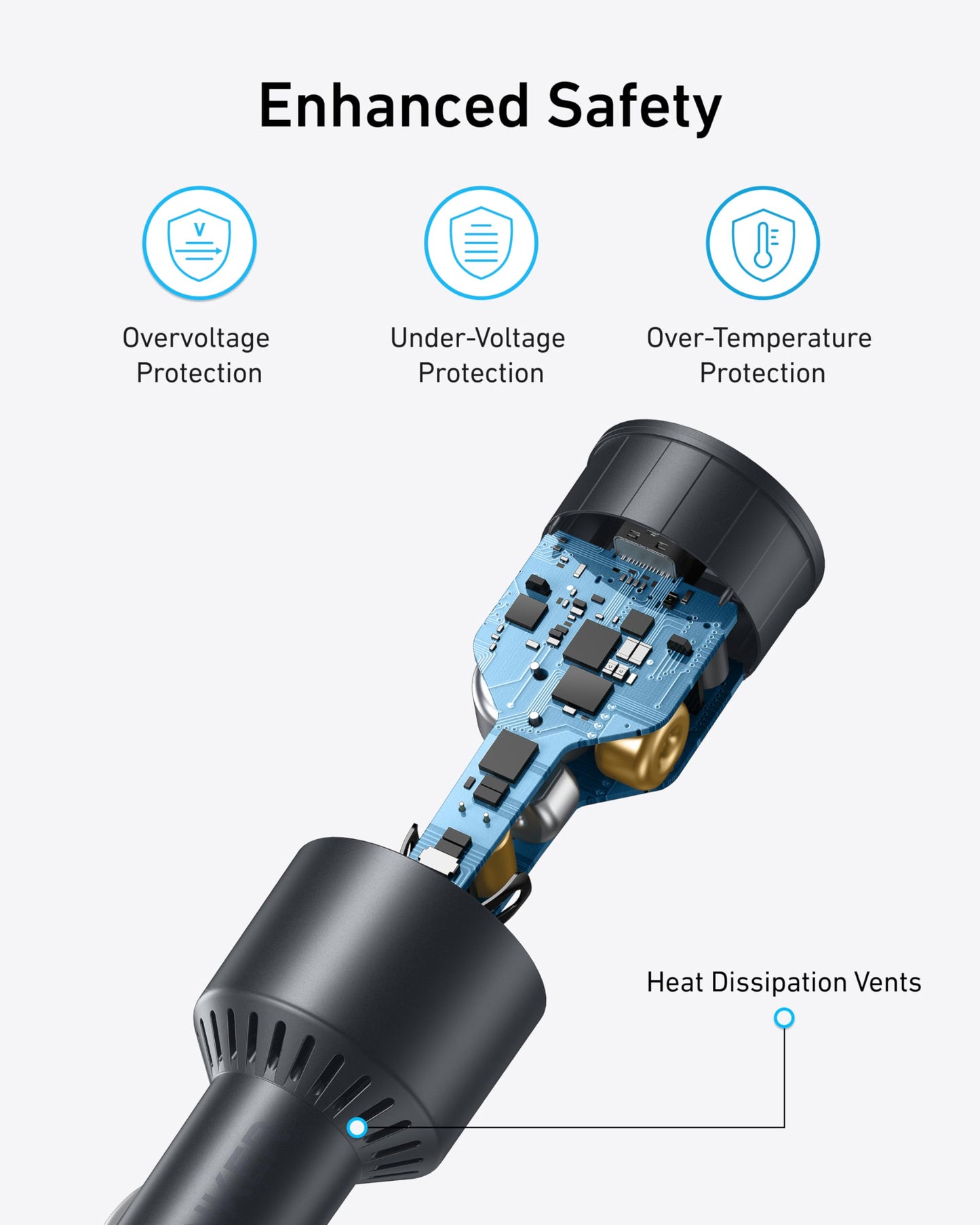 Anker USB-C Car Charger, 167.5W Max 3-Port Ultra-Compact Type-C Fast Car Charger, for MacBook Pro/Air, iPhone 15/14 / 13 Series, Samsung S24 / S23, iPad Pro, AirPods, and Mo