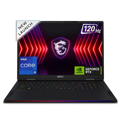 MSI Raider 18 HX, Intel 14th Gen. i9-14900HX, 46CM UHD+ MiniLED 120Hz Gaming Laptop(32GB/2TB NVMe SSD/Windows 11 Home/NVIDIA GeForce RTX 4080,GDDR6 12GB /Core Black/3.6Kg), A14VHG-254IN