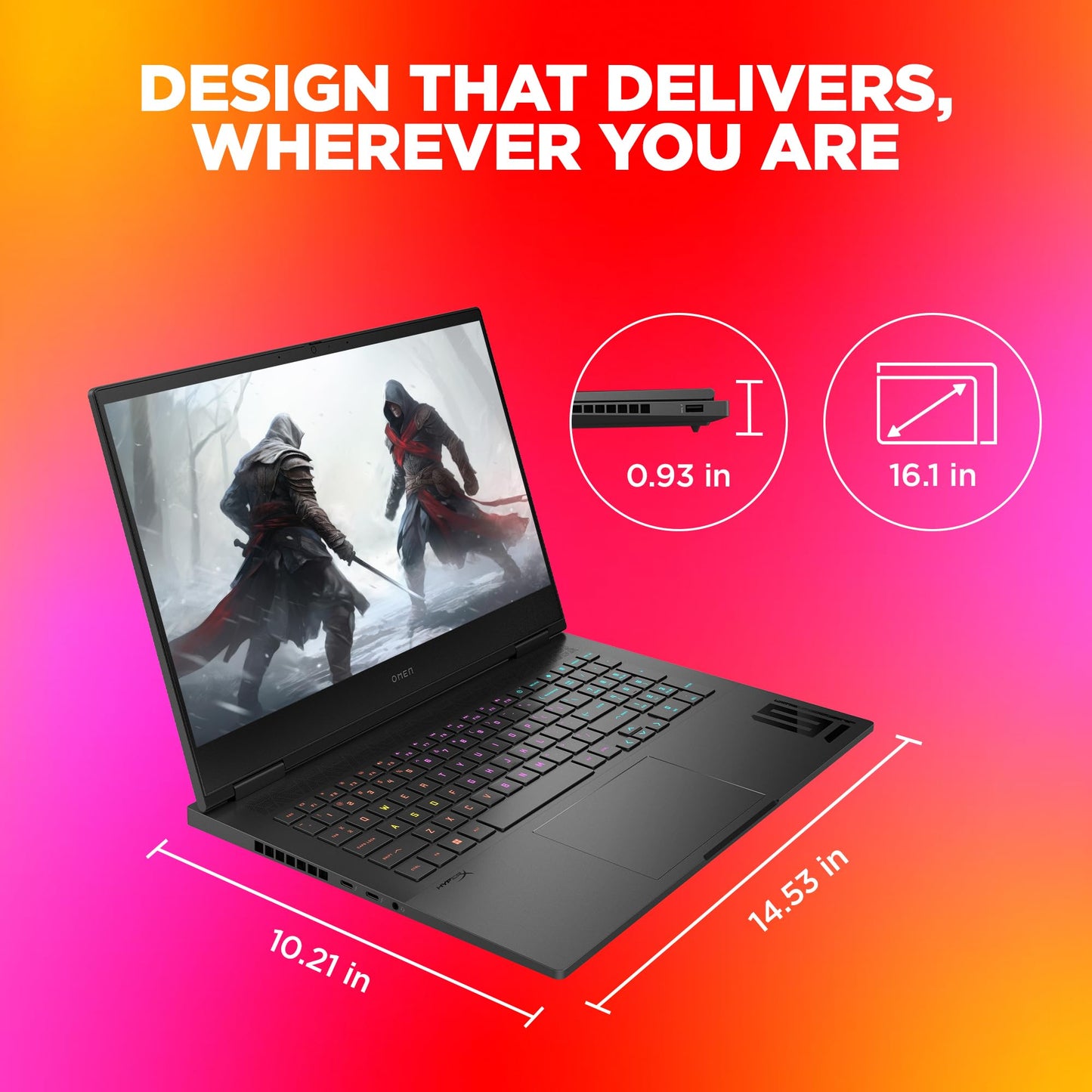 HP OMEN Gaming, 14th Gen Intel Core i7-14650HX, 8GB NVIDIA RTX 4060,16GB DDR5, 1TB SSD, 16.1-inch (40.9 cm), FHD, IPS, Gaming Laptop, 144Hz, RGB Backlit KB (Win 11, Office 21, Black, 2.39 kg) wf1150TX