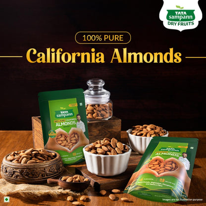 Tata Sampann Pure California Almonds Whole, Badam Giri, Rich in Protein, Magnesium, Phosphorus and Dietary Fibre, Nuts & Dry Fruits, 500g