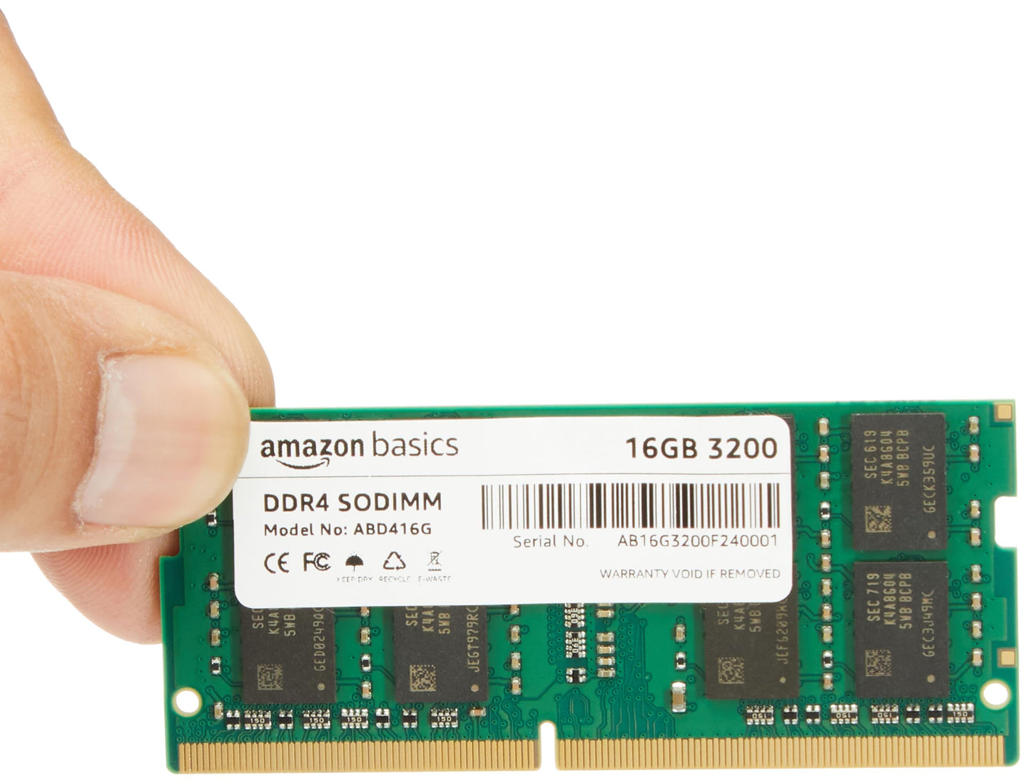 Amazon Basics DDR4 3200MHz 16GB Laptop RAM Memory | SO-DIMM | High-Speed Performance | Energy Efficient | Easy Installation