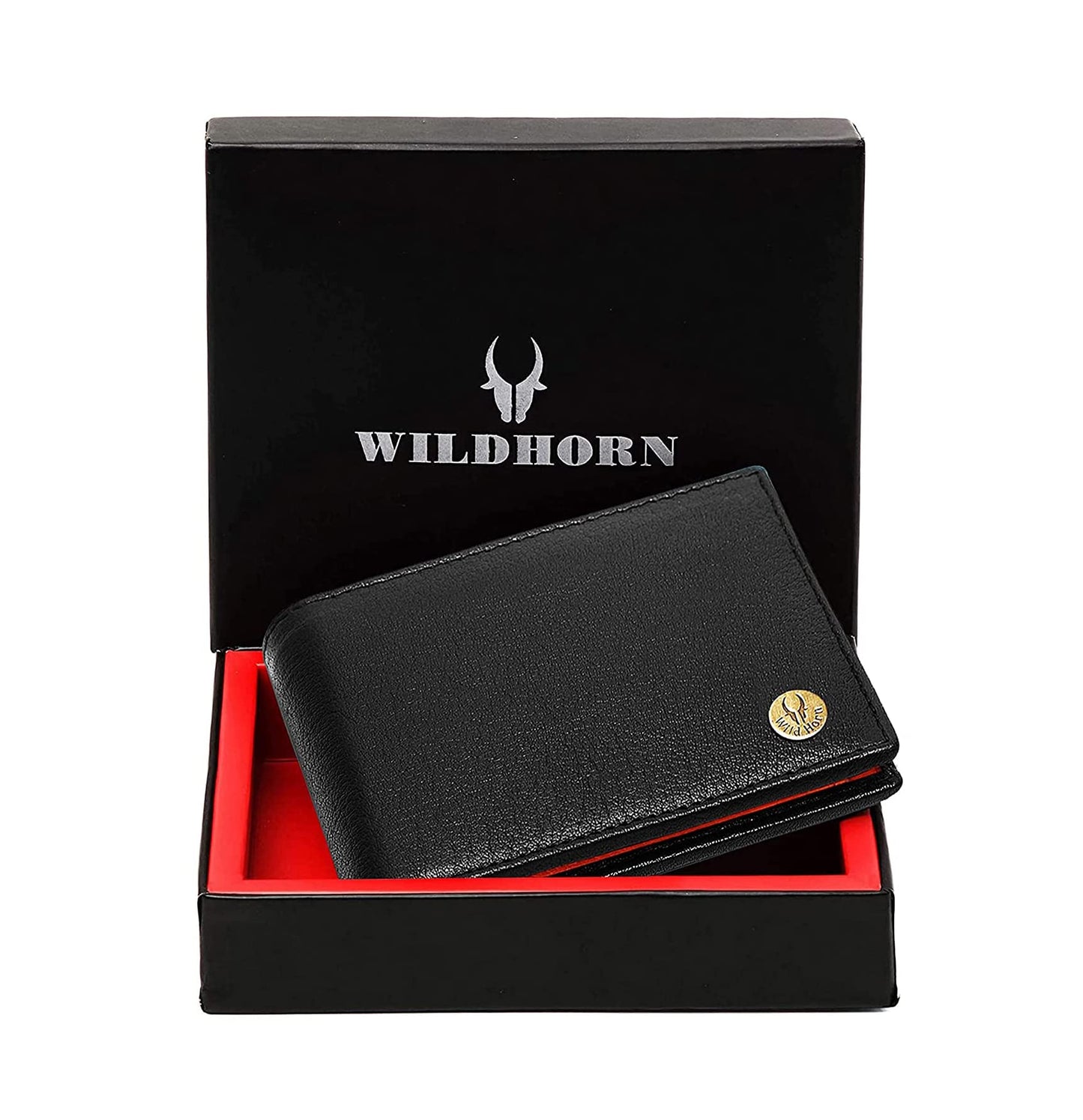 WildHorn Black & Tan Leather Wallet for Men I Ultra Strong Stitching I 6 Card Slots I 2 Currency & 2 Secret Compartments I 1 Coin Pocket