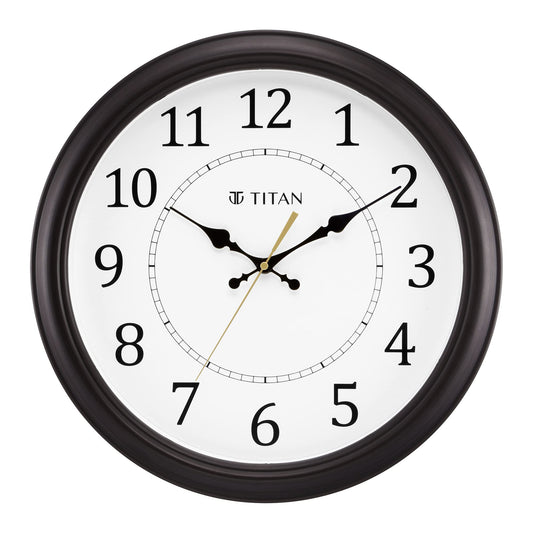 Titan Plastic Classic Brown Analog Wall Clock with Silent Sweep Technology, 42.0 X42.0 Cm (Large)