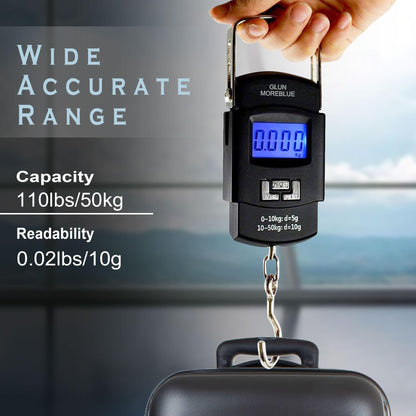 GLUN® Electronic Portable Digital LED Screen Luggage Weighing Scale, 50 kg/110 Lb For Multi-Purpose Use.