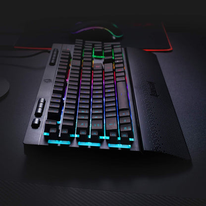 Redragon Shiva K512 RGB Backlit Membrane Wired Gaming Keyboard with Multimedia Keys, 6 Extra On-Board Macro Keys, Dedicated Media Control, Detachable Wrist Rest- Black