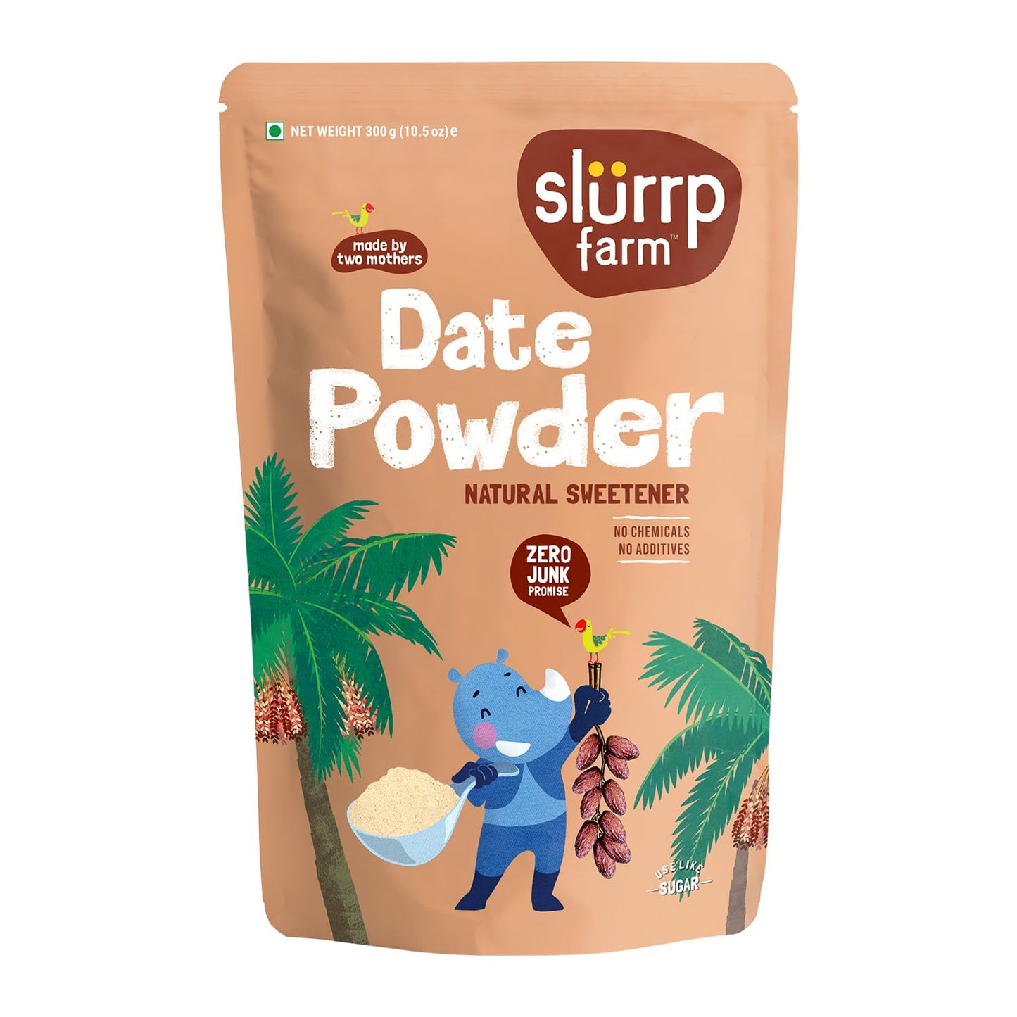 Slurrp Farm Seedless Arabian Date Powder | Kharik/Khajur Powder | 100% Natural Sweetener | No Preservatives, No Chemicals | Healthy Substitute for Refined Sugar | Dates Powder for Little Ones, 300g