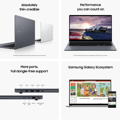 Samsung Galaxy Book4 (Gray, 8GB RAM, 512GB SSD) | 15.6" Full HD Screen | Intel Core 5 120U Processor | Windows 11 Home | MS Office 2021 | Fingerprint Reader | Intel Iris XE Graphics | RJ45 LAN Port