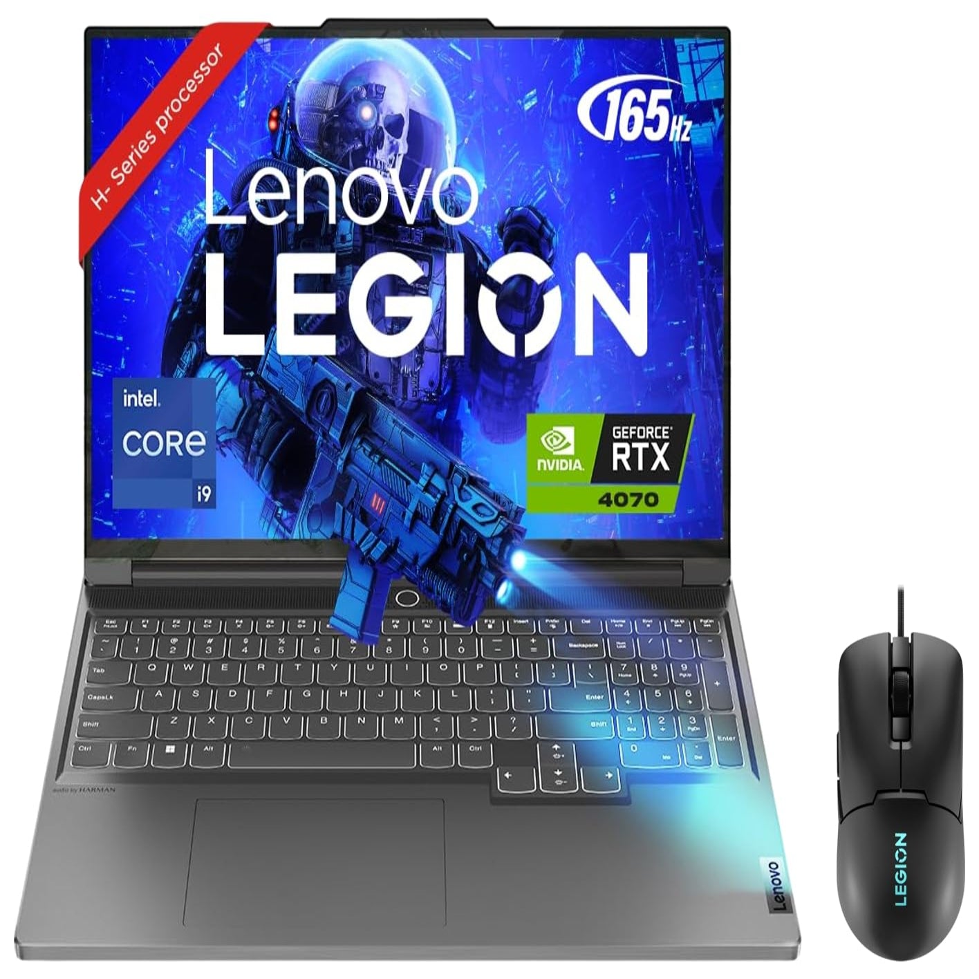 Lenovo Legion Slim 7 Intel Core i9-13900H 16" (40.64cm) 3.2K IPS 165Hz 430Nits Gaming Laptop (16GB/1TB SSD/Win/NVIDIA RTX 4070 8GB/Grey/2Kg),82Y3003WIN +M300s Mouse