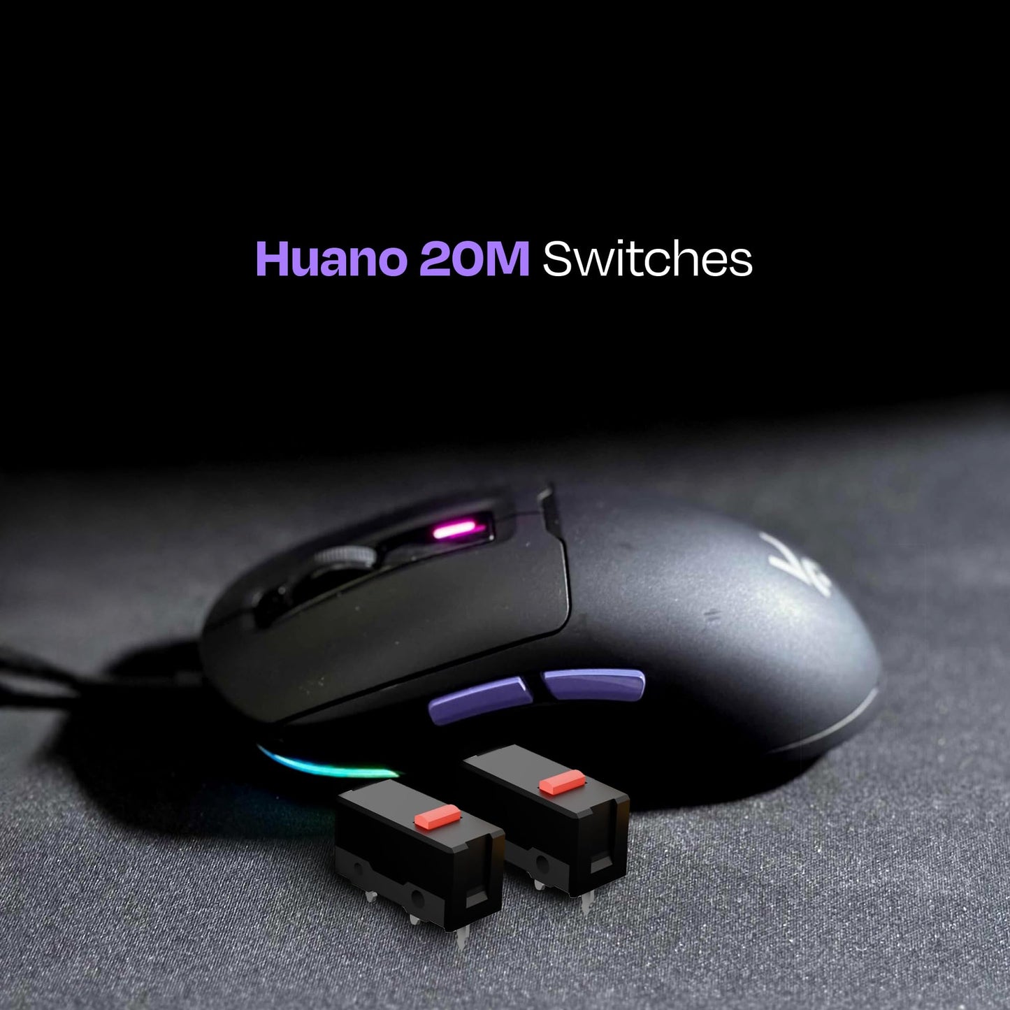 Kreo Pegasus 49 GMS Ultra Lightweight Wired Gaming Mouse, Weighing Just 49g, with Huano Switches, 12400 DPI, Customizable RGB, UV Coated Surface, Paracord Cable, Ultimate Gaming Performance