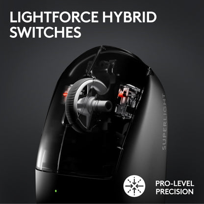 Logitech G PRO X Superlight 2 Lightspeed Wireless Gaming Mouse, Lightweight, LIGHTFORCE Hybrid Switches, Hero 2 Sensor, 32,000 DPI, 5 Programmable Buttons, USB-C Charging, PC & Mac - White