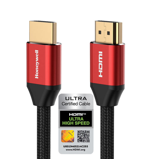 Honeywell HDMI Cable 2.1 with Ethernet, 8k@60Hz, 4K@120Hz UHD Resolution, (9.8ft/3M), 48 GBPS Transmission Ultra High Speed, Dolby DTS, eARC, 3D,Male-to-Male,Compatible with All HDMI-Enabled Devices