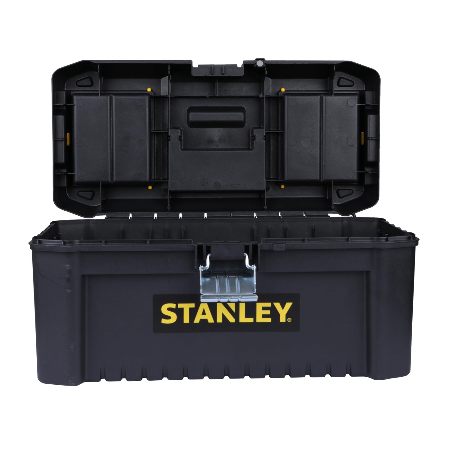 STANLEY 19'' Essential Tool Box with Metal Latch (Black and Yellow) & 70-482 8'' Sturdy Steel Combination Plier Double Sleeve (Yellow and Black) & 12''/300mm Stilson Type Pipe Wrench