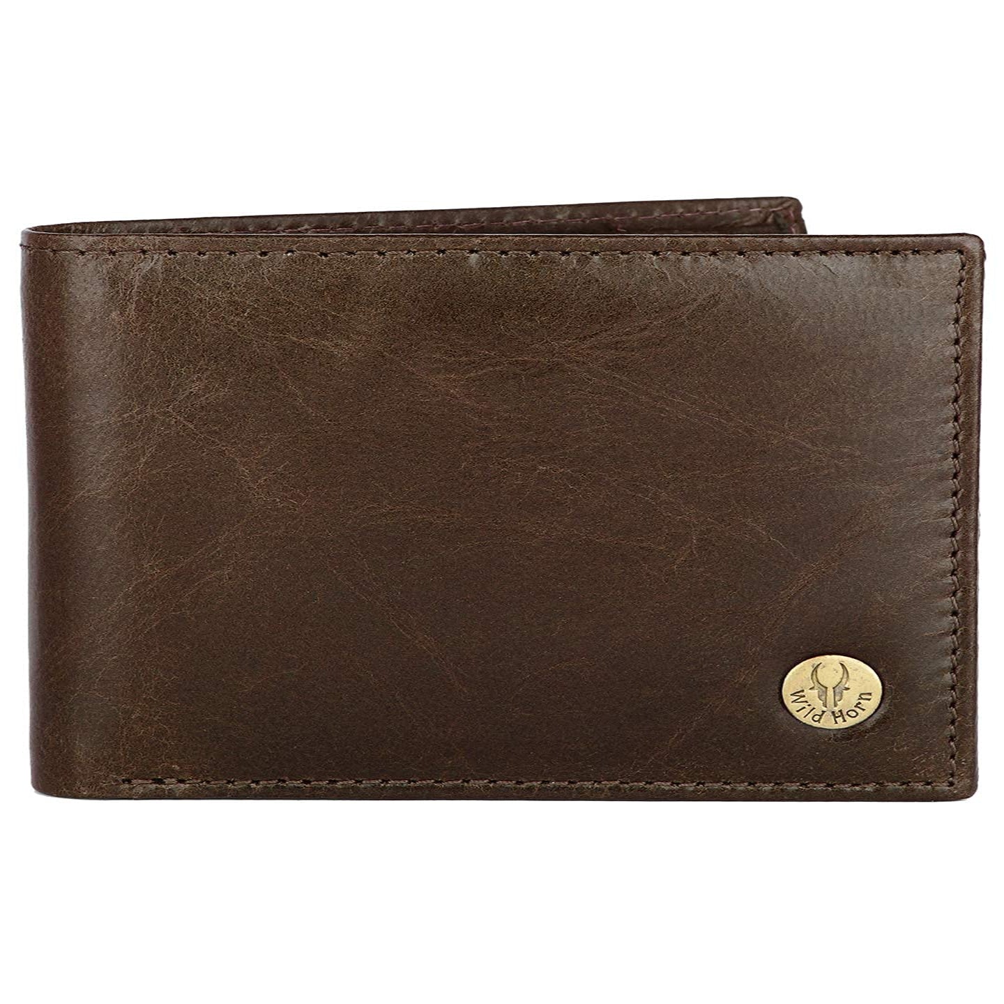 WildHorn Brown Leather Wallet for Men I Ultra Strong Stitching I 6 Card Slots I 2 Currency & 2 Secret Compartments I 1 Coin Pocket