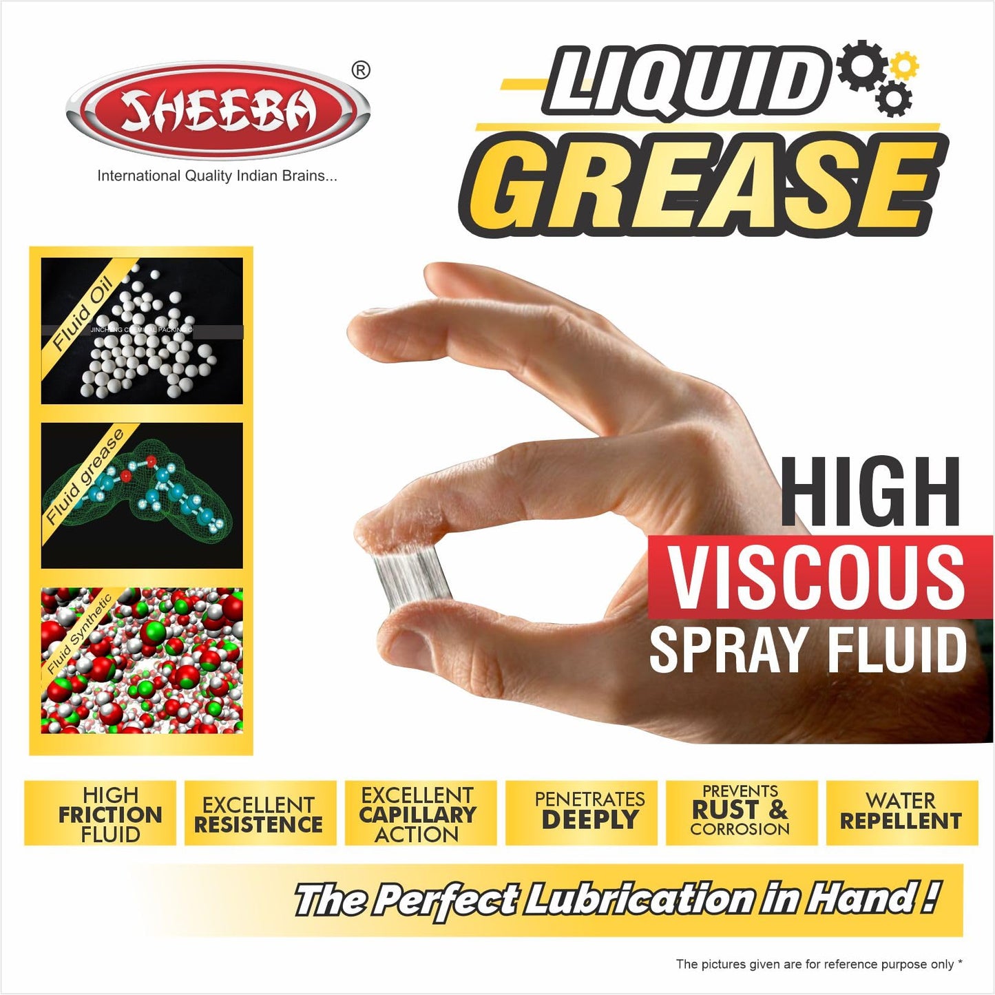 SHEEBA Liquid Grease Spray I High Viscous I Lubricates I Frees Sticky Mechanism I Reduces Squeaky Noise I Long Lasting Protection from Rust and Corrosion - 500mL Pack.