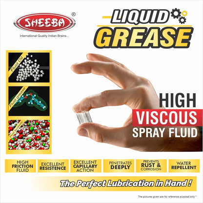 SHEEBA Liquid Grease Spray I High Viscous I Lubricates I Frees Sticky Mechanism I Reduces Squeaky Noise I Long Lasting Protection from Rust and Corrosion - 500mL Pack.